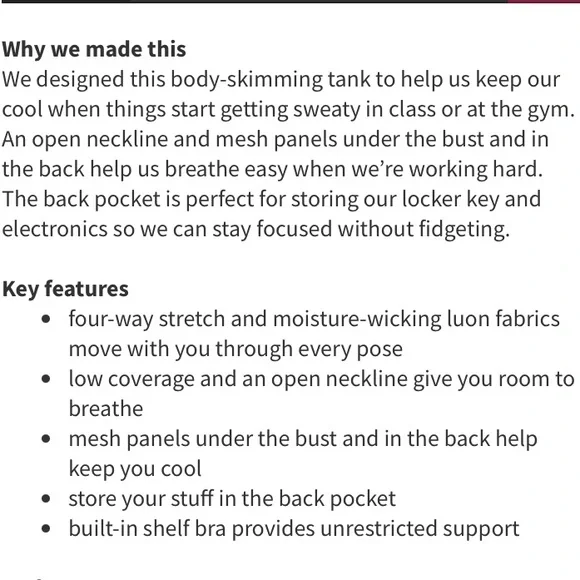 SZ 6 RARE/HTF Lululemon Tank - Picture 12 of 13